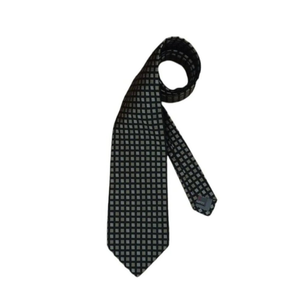 ROBERT TALBOTT Gray Geometric Silk Tie HANDMADE USA 58"/ 4" EC